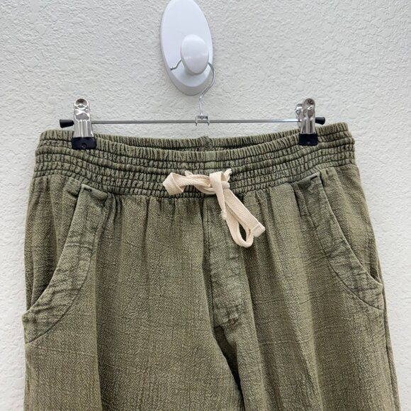 Ripcurl Classic Surf Green Poplin Cotton Crepe Beach Pants GPANE9 Womens Small - Picture 3 of 10